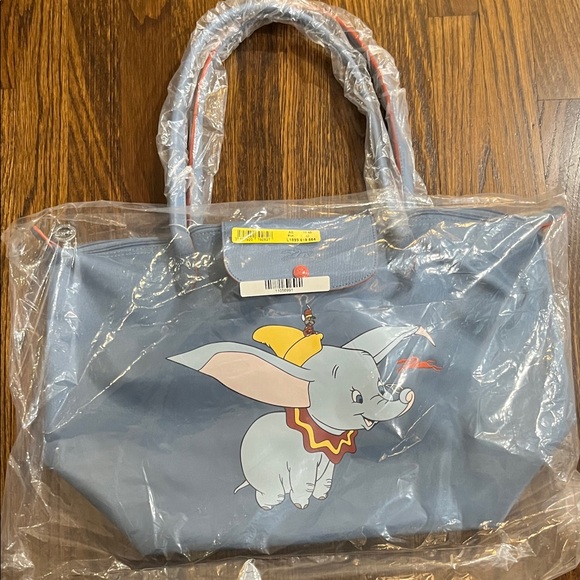 Longchamp Le Pliage Disney Dumbo Theme Tote Large Blue GREAT XMAS GIFT! - Picture 3 of 4
